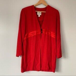 Vintage Joseph Ribkoff red fabric spring jacket US 8